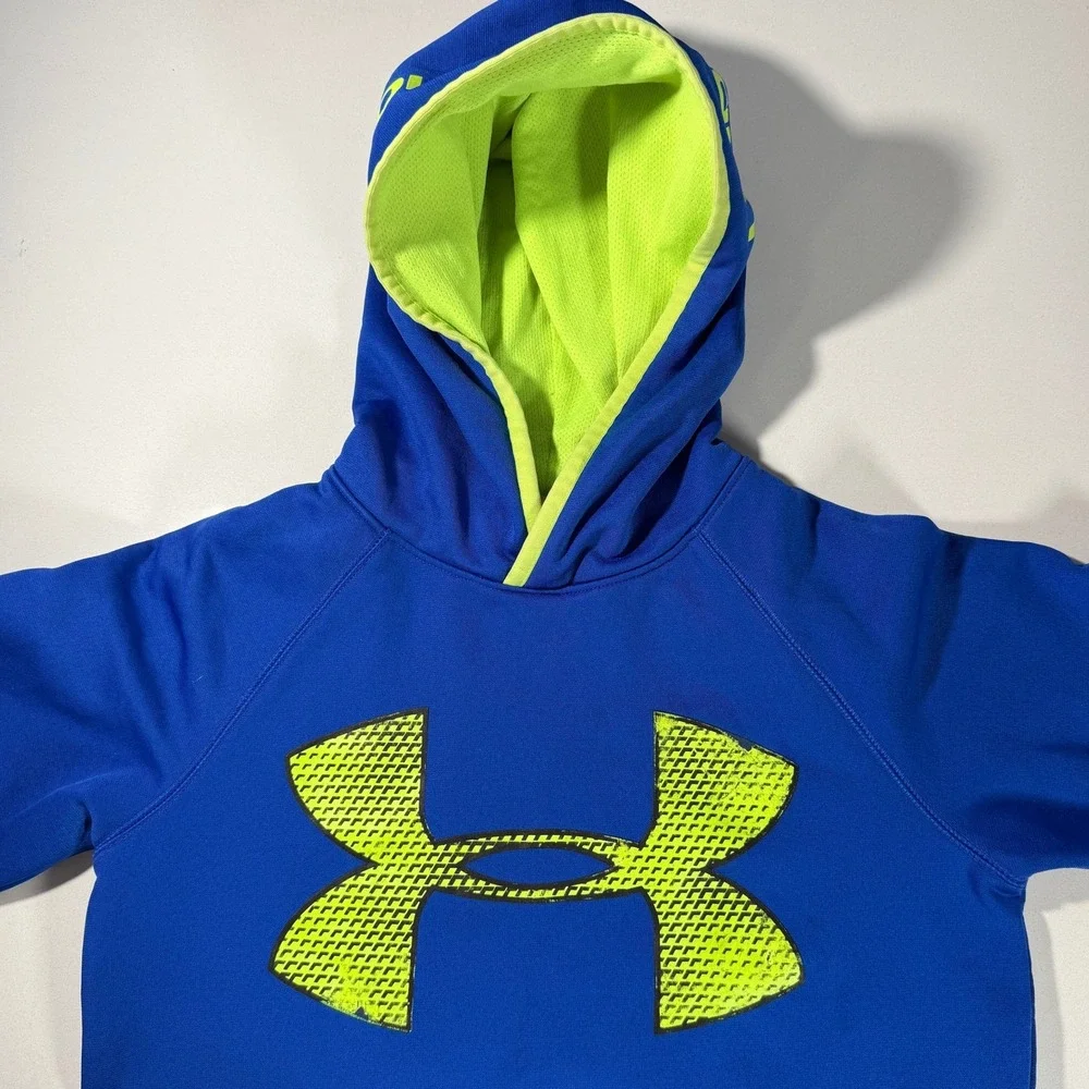 Under Armour‎ Youth Hoodie Blue Neon Logo Size Medium